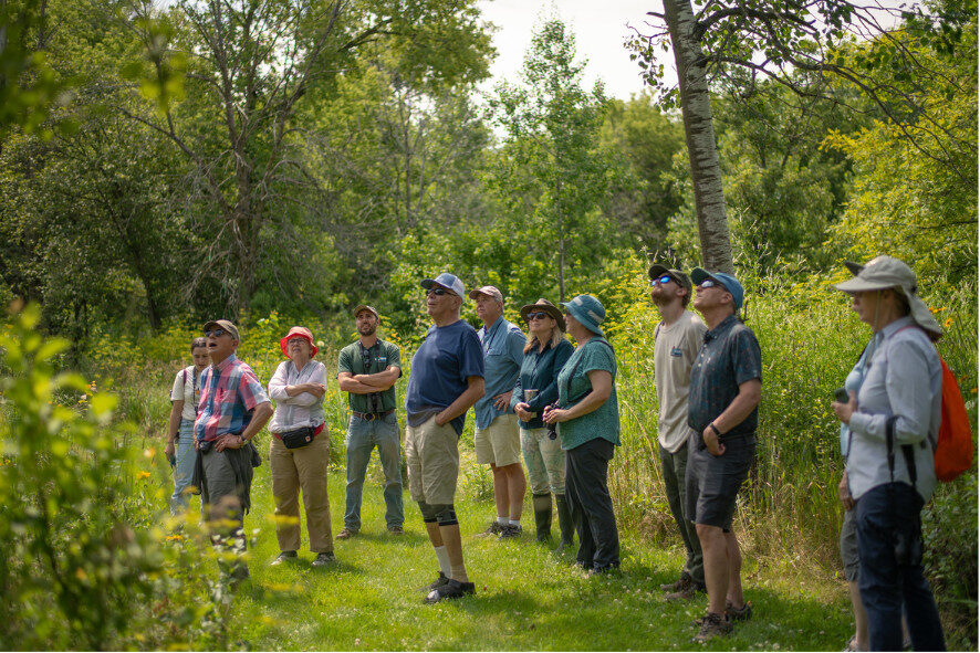 people standing on a trail at Havenwoods State Forest 