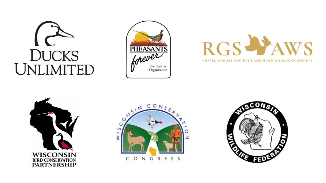 Cherish Fund stakeholder committee logos: Ducks Unlimited, Pheasants Forever, Ruffed Grouse Society, Wisconsin Bird Conservation Partnership, Wisconsin Conservation Congress, and Wisconsin Wildlife Federation