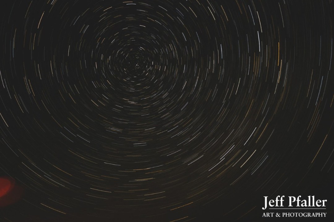 Star trails in the night sky