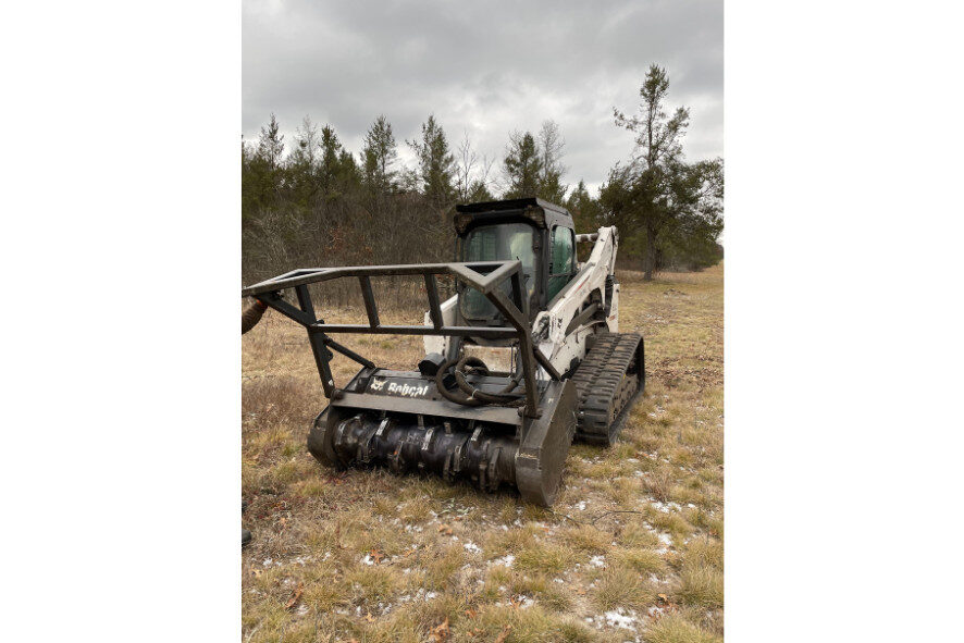 The forestry mower used at the site. 