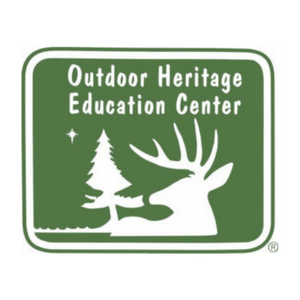 logo that reads Outdoor Heritage Education Center above an outline of a deer next to a pine tree